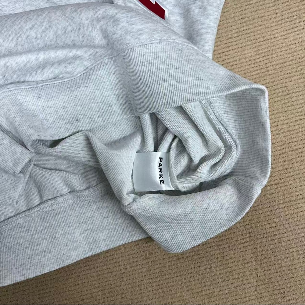 PARKE Light Gray Crewneck Sweatshirt with Red Lettering - Picture 6 of 6